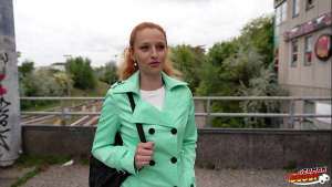 GERMAN SCOUT – Skinny Redhead Small Tits Girl Luciana Lucy Squirt at Pick Up Casting