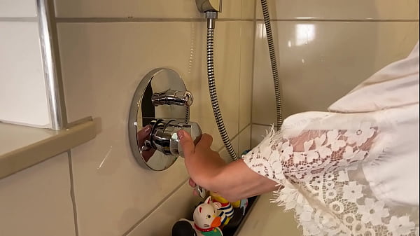Stepmom caught stepson jerking off in her bathroom