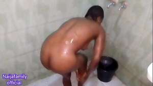 African teen taking her bath homemade Naija family Official