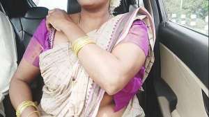Saree big boobs Indian aunty with son in law long drive for fucking. Telugu dirty talks.