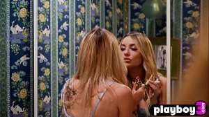 Inked blonde teen exposing amazing body and hot teen posed for Playboy