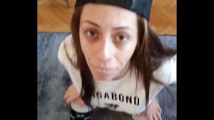 BTS – Candie Cross’s Pre-Production Snack: Quick Blowjob and Cum Swallow Behind the Scenes