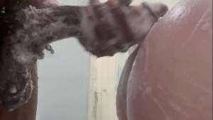 She begged for anal in the shower, but his massive BBC was way too big to fit. Still dripping wet, she bent over the bed after the shower and took every inch doggystyle, loud moaning as he stretched her out deep close up pov