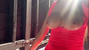 Italian Solo big Tits Artemisia Love Hot solo bouncing outside
