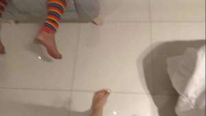 I masturbate with a big ass brunette and put my cock in her tight pussy