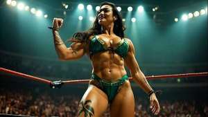 Amazon Wrestler Flexing Muscles Show | Muscular Woman