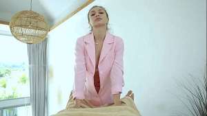 Slutty masseuse in the salon let me fuck her mouth!