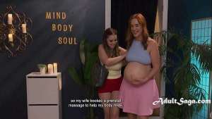 Pregnant Woman Fucks With Her Masseuse & Wife Catches Them In The Act.. AND JOINS!