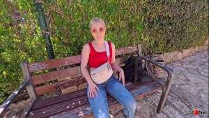 Young skinny girl outdoor beach fuck with old guy