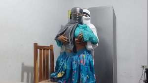 Arabian fucks in front of the refrigerator and has a great orgasm – real sex