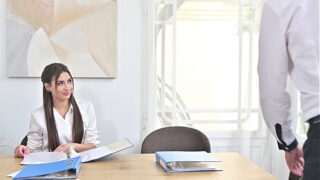 Cock Hungry Colleagues Milena Ray and Vanessa Alessia Turn Lesbo Fling Into Office Threesome GP3286