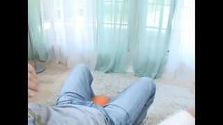 KACEY JORDAN Cute 18 YO Blonde 96 Lb Petite Skinny Blonde Huge Cock POV Blowjob and Facial