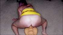 On The Floor Riding Sex Doll Giving You Great View Of My Big Ass As I Move Up and Down On It’s Cock