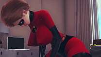 Helen Parr aka Elastigirl tests the flexibility of her super suit