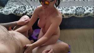 Amateur Blowjob, Cowgirl Sex & Cum on Tits – Real Couple