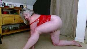 1224 Red lingerie and Nude stretching and yoga. Finishing with a 90 second ce to cum from Sexy Fun DawnSkye1962