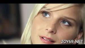 Foxy blonde teen sweetie Miela is about to make a porn video