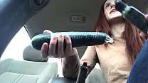 Public Squirt With Huge Vegetable