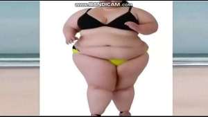 Pretty White 375# Brunette USBBW tries to get fit on the beach by jogging, sit-ups and star jumps (AI-Generated, Solo, R6 39)