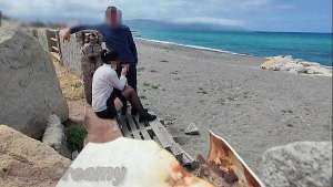 Dick Flash! Risky Blowjob on Beach: Stocking Teacher and Student Almost Caught! – MissCreamy