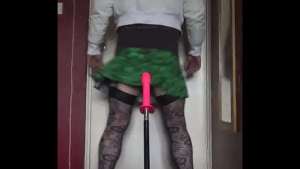 bisexual crossdresser wants to be filmed while getting his anal pussy fucked by a real cock instead of this dildo machine fucking him part 1