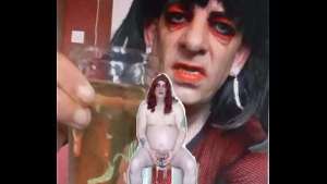 bisexual sissy male naked and exposed while taking a pee then swallowing it part 2