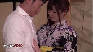 Kimono babe fucked hard and made to swallow big time