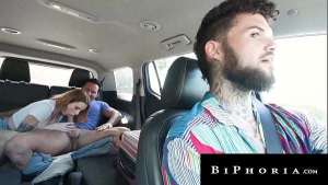 Sexy Hitchhiker Spitroasted By Bi Hunk Couple – Biphoria