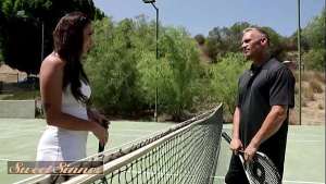 SWEET SINNER – Naughty Babe Finally Gets Her Wish Of Fucking A Hot Older Man And Gets His Cum All Over Her Hairy Pussy