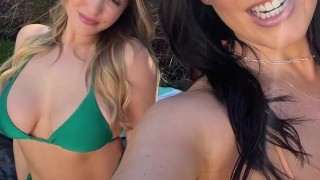ANGELA WHITE – Mia Malkova Lesbian Fucking in the Pool