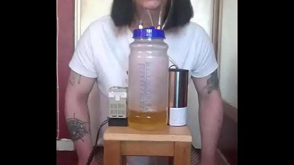 bisexual crossdresser with his portable cow milking machine part 4