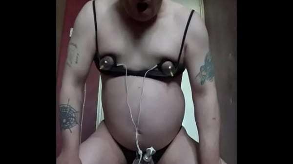 bisexual sissy gay mark wright gives himself electro and likes it as you can tell