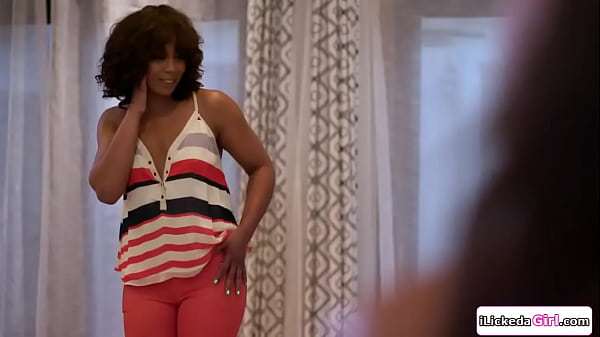 Ebony teen and stepmom licks babysitter