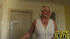 Blonde GILF Carol throated before anal domination and facial