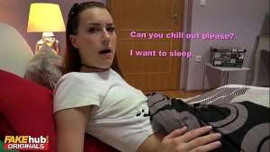 FAKEhub – 19yr old redhead Step Sister with great ass gets horny during night sharing bed and lets her stepbrother taste her wetness and have full one time sex with cum and orgasms in POV