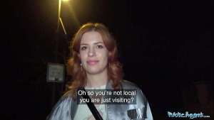 Public Agent Ginger haired babe squirts all over my cock