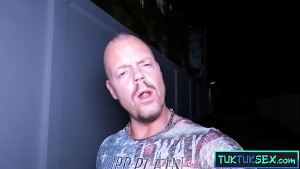 Tiny Thai teen girl picked up in Pattaya with a Tuk Tuk for sex