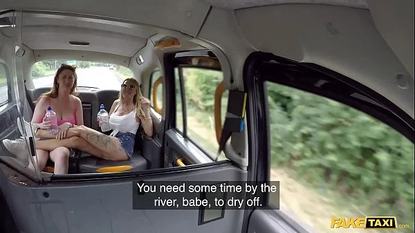 Fake Taxi Real outdoor rough sex threesome with British MILFS