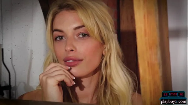 Sexy Canadian blonde Katie Jean solo softcore striptease video with Playboy