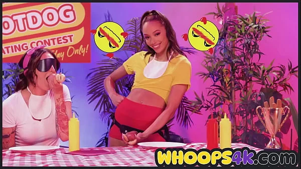 Wild Lesbian Threesome Together on Eating Contest