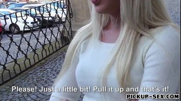 Amateur blonde Eurobabe Anastasia screwed up for money