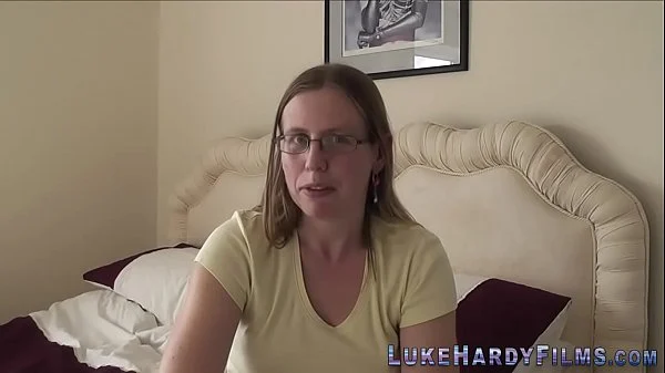 Brit in glasses sucks and rides Luke Hardy