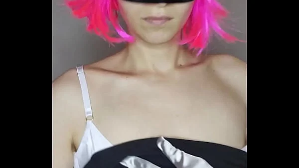 Enjoy as I masturbate with my big natural tits and kitty mask