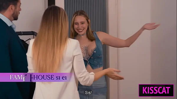 Family House S1E1: Shocking Bed-Sharing Fauxcest – Step Siblings Caught by Aunty Leads to Wild threeway!