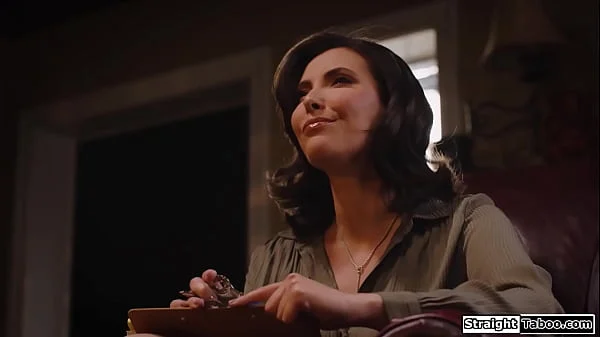 Milf counselor lets her clients wife lick her pussy ifo him