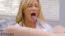 Teen Squirts All Over Hot & Busty Lesbian Doctor