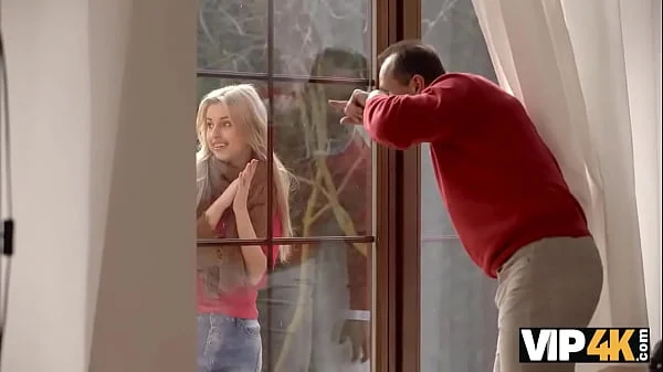 VIP4K. Old man enjoys unplanned sex with attractive stranger at his place