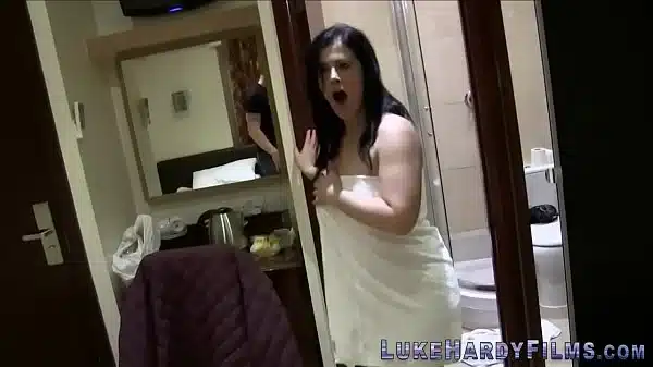 Chubby brit sucks and tugs big cock