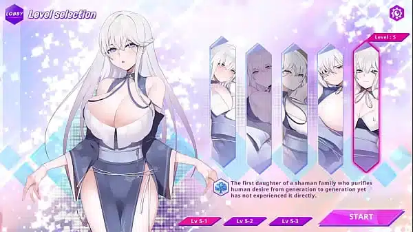 H Game GLASS – beautiful girl with white hair and big boobs