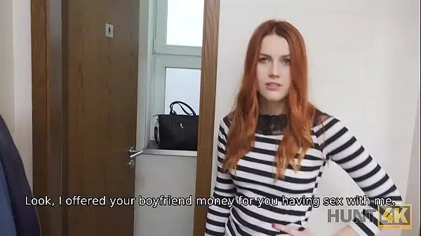 HUNT4K. Hunter fucks gorgeous redhead in the public restroom